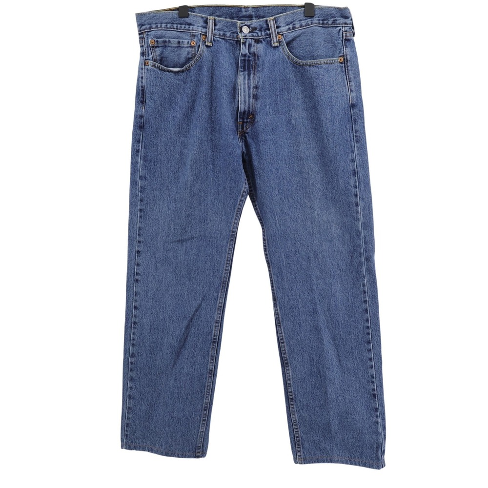 Levi's 505 Regular Fit Jeans Blue Full Length Mens 36x32 (Inseam measures 30") - Picture 2 of 7